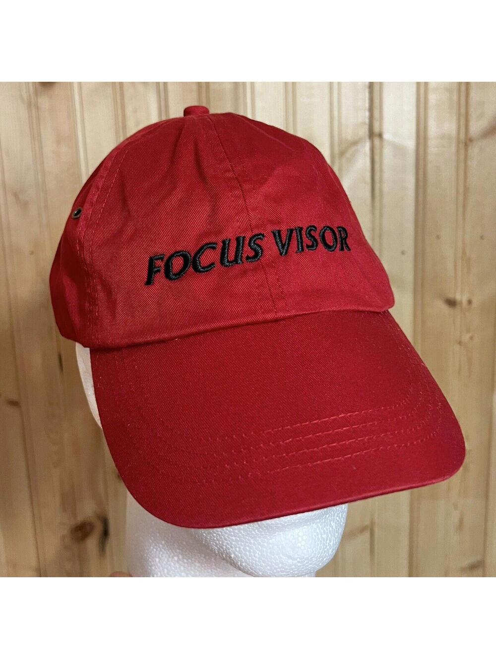 42 Anvil Golf Hat Focus Visor Embroidered Adjustable Red Adult OS Strapback Cap